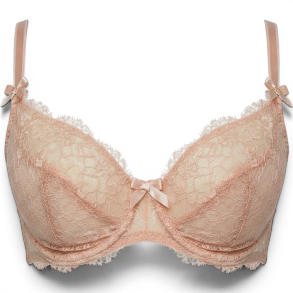 L'Agent by Agent Provocateur Women's Pink Lace Bra Size 34DD